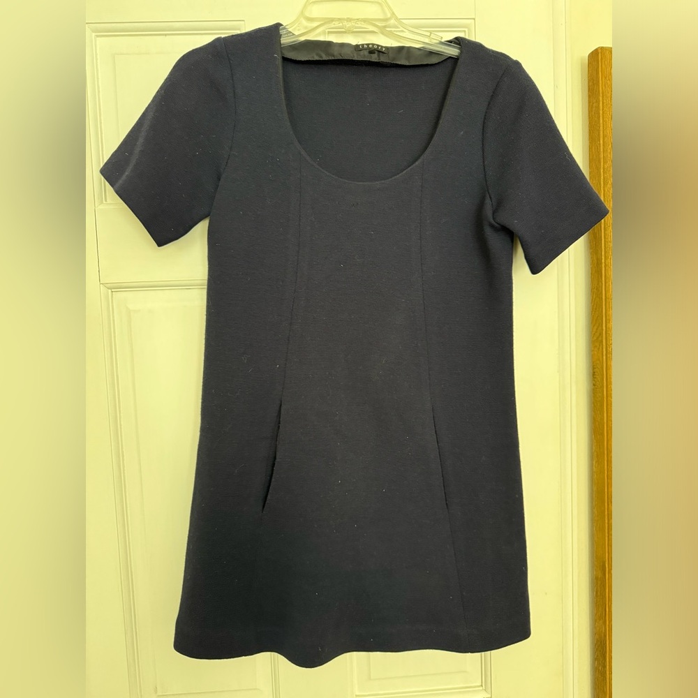 Theory Navy Short Sleeve mini dress
